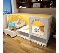 Cage pour Lapins Et Cochons d'Inde avec Plateau Coulissant - Facile à Monter Et à Nettoyer, à Monter Soi-MêMe pour Petits Animaux(106 * 35 * 53cm)