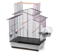 Cage Pour Oiseau Duvo+ Iza 3 Gris/Noir 58x38x65cm 2 Bols 3 Perches