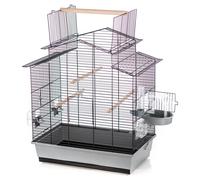 Cage Pour Oiseau Duvo+ Iza 3 Gris/Noir 58x38x65cm 2 Bols 3 Perches