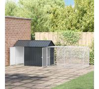 vidaXL Cage pour oiseaux avec stockage Anthracite Acier galvanisé d'extérieur