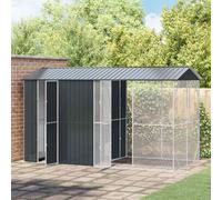 vidaXL Volière pour oiseaux avec extension Anthracite acier galvanisé 310x838x247 cm