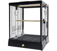 Cage pour Oiseaux. Cages à Oiseaux en Acrylique Transparent, Cage de vol en Acier Inoxydable, Cage à Oiseaux Portable, Grande Maison à Oiseaux Durable(Black Suit E)