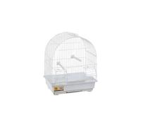 Cage pour oiseaux - JAMBI - Cage pliable - Métallique blanche - Pour canaris - Dimensions 30x22,5x38 cm