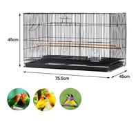 Cage pour Oiseaux - MENGDA - Métal - Noir - Moyen - Intérieur