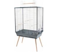 Cage pour oiseaux surélevée - ZOLUX - Neo Jili XL - Gris - H132 cm - 2 tiroirs amovibles