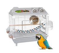 Cage pour Perruches et Autres Oiseaux | Maison Transportable Transparente pour Perruche Calopsitte - Cage avec Perchoir en Bois pour Oiseaux - pour Perruches Inséparables Aras Perroquets D'Intérieur