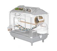 Cage pour Perruches et Autres Oiseaux | Maison Transportable Transparente pour Perruche Calopsitte | Cage avec Perchoir en Bois pour Oiseaux,pour Perruches Calopsittes Inséparables Canaris Cacatoès Co