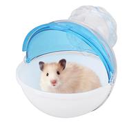 Cage pour Petit Animal en Acrylique, Maison de Toilette Externe pour Hamster et Cochon d'Inde, Rose, 14,5x11,5x11,5 cm - Grande Capacité, Matériau Solide, Facile à Nettoyer (Bleue)