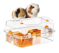 Cage pour petit animal - Enclos pour hamster pour la maison | Construction ABS pour animaux de compagnie avec design transparent, roue de course, outil de couchage intérieur, accessoire de compagnon