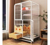 Cage pour Petits Animaux, Cage for Chat, Parc for furets, Facile à Nettoyer, Noir, intérieur/extérieur, Chats/furets/cobayes/Lapins(White,78 * 55 * 133cm)