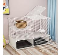 Cage pour Petits Animaux, Cage for Lapins et cochons d'Inde, avec Plateaux coulissants Amovibles(B,75 * 39 * 54cm)