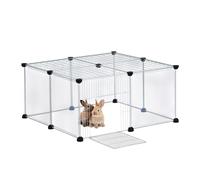 Relaxdays Cage pour petits animaux 37 x 75 x 75 cm, enclos avec porte et protection blanche