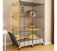 Cage pour petits animaux de compagnie pour rats, furets, chinchillas, cochons d'Inde et grands hamsters - Habitat intérieur à 3 étages pour petits animaux de compagnie