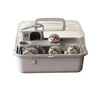 Cage pour petits animaux, hamster, gerbille et souris avec roue, boîtier de visualisation transparent, 30,5 cm, design ventilé, robuste, portable, pour animal domestique, utilisation en intérieur ou