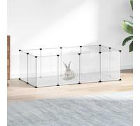 Cage pour Petits Animaux Transparent 144x74x46,5 cm PP et Acier Clapier vidaXL
