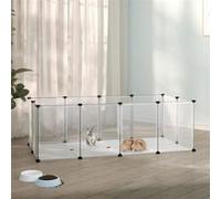vidaXL Cage pour petits animaux Clapier transparent 144×74×46,5 cm PP et acier