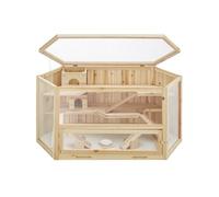 Clapier Cage à Hamster Petits Rongeurs et Souris En bois Toit grillagé ouvrant