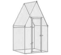 vidaXL Cage pour poules argenté 100x100x190 cm acier galvanisé, poulailler, enclos à poules, poulailler avec enclos, cabane 172549