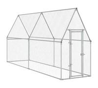 vidaXL Cage pour poules 172551 400x100x190 cm acier galvanisé argenté