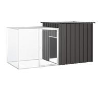 Cage pour poules Gris 200x91x100 cm Acier galvanisé parcours à poules vidaXL
