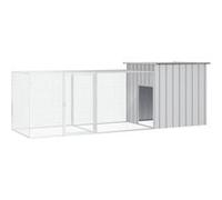 Cage pour poules Gris 300x91x100 cm Acier galvanisé gris G