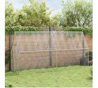 Cage pour poules - vidaXL - Argenté - Acier galvanisé - 100x100x190 cm - Porte avec serrure - Assemblage requis