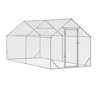 Cage pour poulets en acier galvanisé - vidaXL - 400x170x177 cm - Argenté - Robuste - Imperméable - Assemblage facile