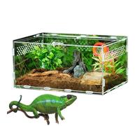 Cage pour reptiles en acrylique - Cage d'habitat pour terrarium - Cage d'élevage pour reptiles - Réservoir de terrarium portable en acrylique transparent - Pour lézards, serpents, tortues