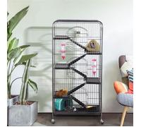 Cage pour rongeurs 6 niveaux Yaheetech 64 x 44 x 131 cm noir, métal peint