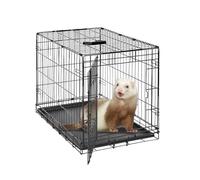 Cage pour rongeurs Cage Pliable en Métal pour Petits Animaux - Cage Portable à Double Porte avec Plateau Coulissant,pour Petits Chiens, Chats, Lapins, Chinchillas, Furets 60×44×49cm