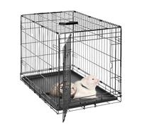 Cage pour rongeurs Cage Pliable en Métal pour Petits Animaux - Cage Portable à Double Porte avec Plateau Coulissant,pour Petits Chiens, Chats, Lapins, Chinchillas, Furets 121×76.5×81cm