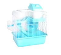 Cage pour Un Hamster Cage métallique en Forme de Villa à Deux étages, avec Bol d'alimentation, Jouet de Patinage à roulettes, Petit château, Cage à Hamster à Double Couche