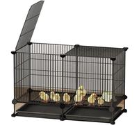 Cage professionnelle pour poulet, canard, lapin, volaille, poulailler, cage à poulet cryptée, cage pour animaux de compagnie en filet de fer, avec palettes, évier adapté aux poussins, utilise moins d'