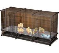 Cage professionnelle pour poulet, canard, lapin, volaille, poulailler, cage à poulet cryptée, filet en fer, cage pour animaux de compagnie avec palettes, évier adapté aux poussins, fond amovible pour