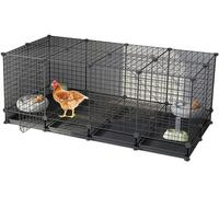 Cage professionnelle pour poulets, canards, lapins, volailles, cage à poulet domestique, cage d'élevage extra large, cage à volaille en fil de fer barbelé, avec plateau, poulailler pour 6 poulets