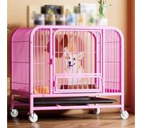 Cage robuste pour chien avec tube carré renforcé, double porte et plateau amovible pour chiens de taille moyenne et grande
