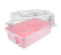 Cage Rose Panoramique Transport Portable Vue, de Hamster | Plastique, Format Valise, Usage Maison ou Voyage, pour Hamster et Gerbille, Facile à Manipuler