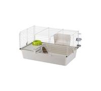 Ferplast Cavie 80 Cage Spacieuse, Système de Fermeture Sécurité, Accessoires Inclus, en Métal Vernis Gris et Plastique pour Cochons d'inde, 77 x 48 x 42 cm