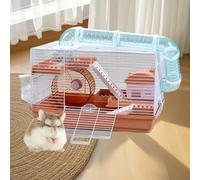 Cage spacieuse pour hamster, cochon d'Inde et lapin, cage pour hamster, rat, hamster, petit animal, kit de démarrage pour gerbilles pour animaux domestiques, cage amusante et interactive (orange