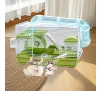 Cage spacieuse pour hamster, cochon d'Inde et lapin, cage pour hamster, rat, hamster, petit animal, kit de démarrage pour gerbilles, cage amusante et interactive (couleur herbe 2)