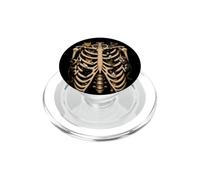 Cage Squelette nervurée pour Chat Halloween Amoureux des Chats Maman Papa PopSockets PopGrip pour MagSafe