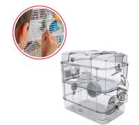Cage sur 2 Étages pour Hamsters Souris et Gerbilles Confortable en Métal