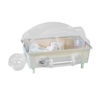 Cage transparente pour hamster avec dessus en acrylique transparent pour petit animal de compagnie, pour hamster nain, gerbille, souris, hérisson, habitat facile à nettoyer et pliable (45 x 28 x 30 cm