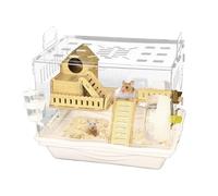 Cage transparente pour hamster - Cage d'observation transparente pour petits animaux - Hébergement de gerbilles - Accessoire respirant pour petit animal domestique pour les amoureux, les familles