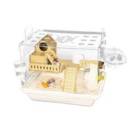 Cage transparente pour hamster, enclos transparent pour petits animaux, habitat respirant, réservoir d'observation | Gerbil avec accessoires ventilés pour les familles et les amoureux des enclos