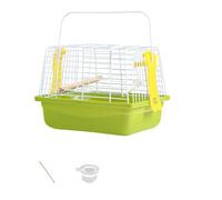 Cage ventilée pour perroquet de voyage avec mécanisme de verrouillage sécurisé et construction pliable en fil de fer