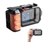 Cage verticale pour appareil photo avec poignée latérale compatible avec DJI Osmo Action 5 Pro Action 4 Action 3, cage de type divisé et poignée avec barre d'extension d'obturateur basculant et