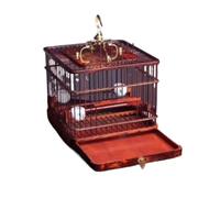 Cage Volière pour Oiseaux Cage À Oiseaux Carrée, Grandes Cages À Oiseaux Vintage Suspendues, Porte-Oiseaux, Cage De Vol Portable, Porte-Maison pour Oiseaux Cage pour Oiseaux(Rot)