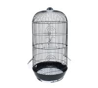 Cage Volière pour Oiseaux Cage À Oiseaux en Métal Ronde, Porte-Maison en Fer Forgé, Porte-Oiseaux Portable Et Durable pour L'intérieur Cage pour Oiseaux(Black,34 * 99cm)