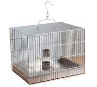 Cage Volière pour Oiseaux Cage À Oiseaux Suspendue en Acier Inoxydable, avec Mangeoire, Maison Porte-Oiseaux pour Oiseaux Cage pour Oiseaux(27 * 12 * 19cm)